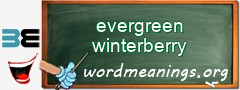 WordMeaning blackboard for evergreen winterberry